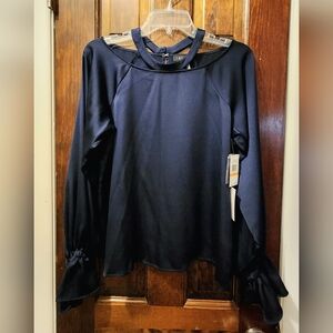 NEW 1.State $69 Dramatic Pause blouse in Dark Nightfall sz Small